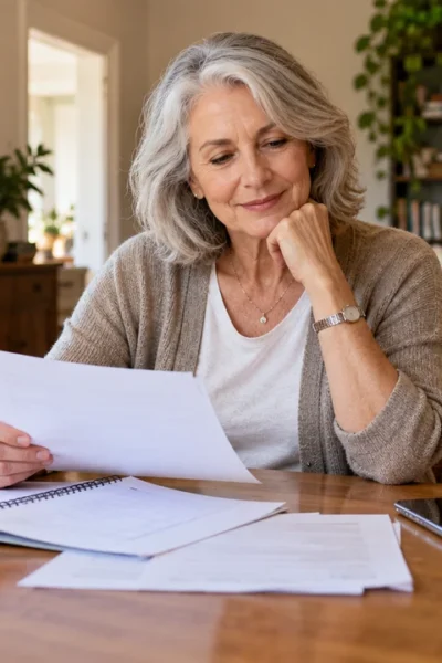 Woman planning everyday support while living alone after 50